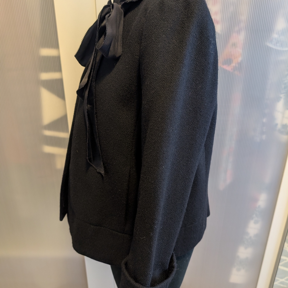 J. Crew Black Ruffle-Trim Jacket - Picture 3 of 10